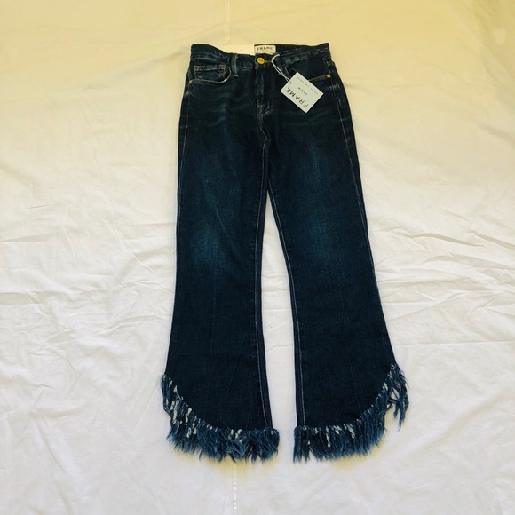 FRAME DENIM**Le Crop Mini Boot Fringe Size 25 + 29 - Picture 6 of 8